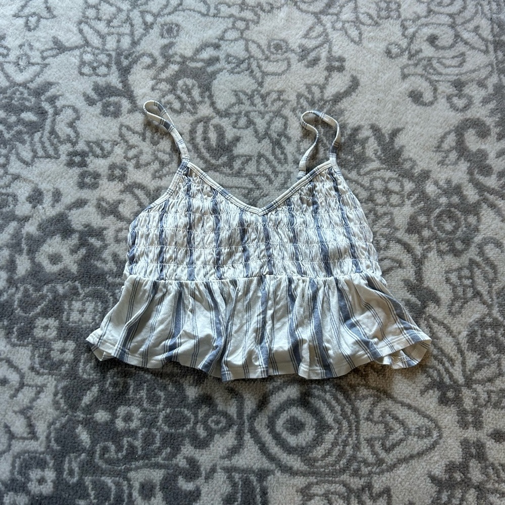 SO Blue and White Striped Cami Top